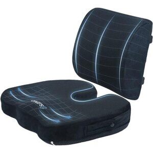 Memory Foam Seat Cushion for Office Chair-Orthopedic Back and Butt Pillow